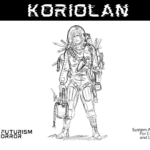 koriolan one page rpg about space salvagers and horror poster